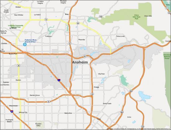 Anaheim Map California 550x418 
