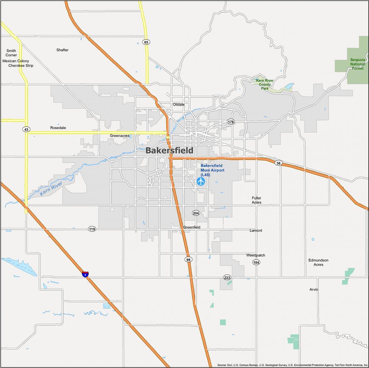 Bakersfield Map California