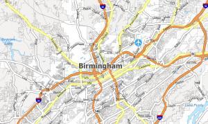 Birmingham Map, Alabama