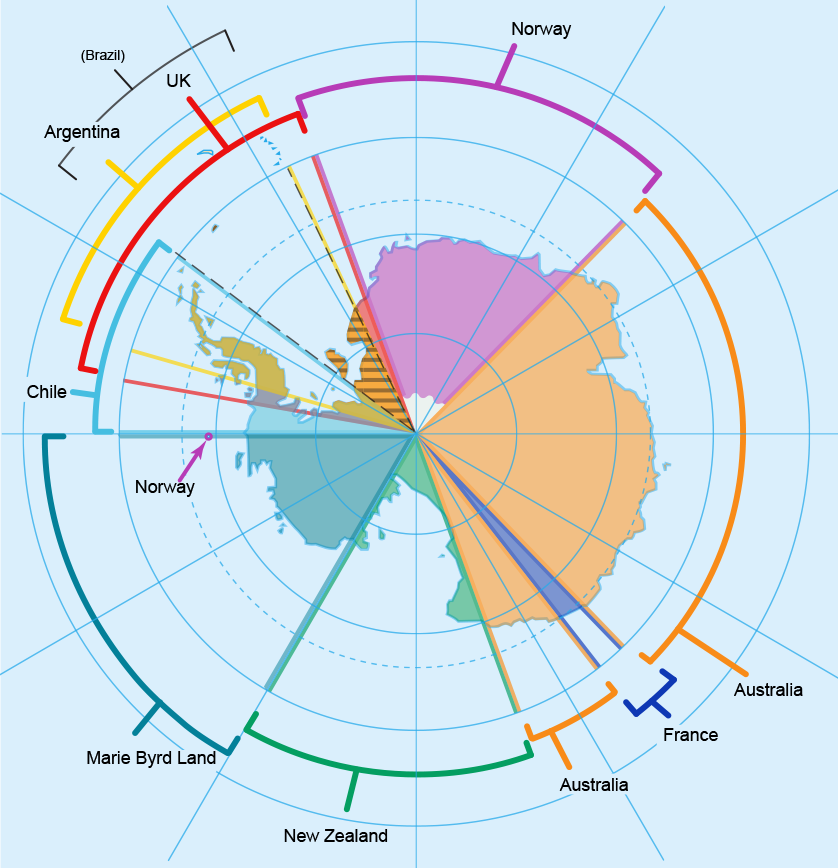 Antarctica Territories Map 