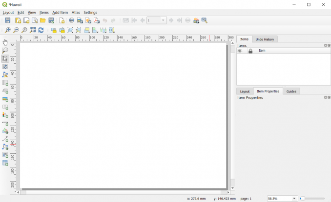 QGIS blank print layout