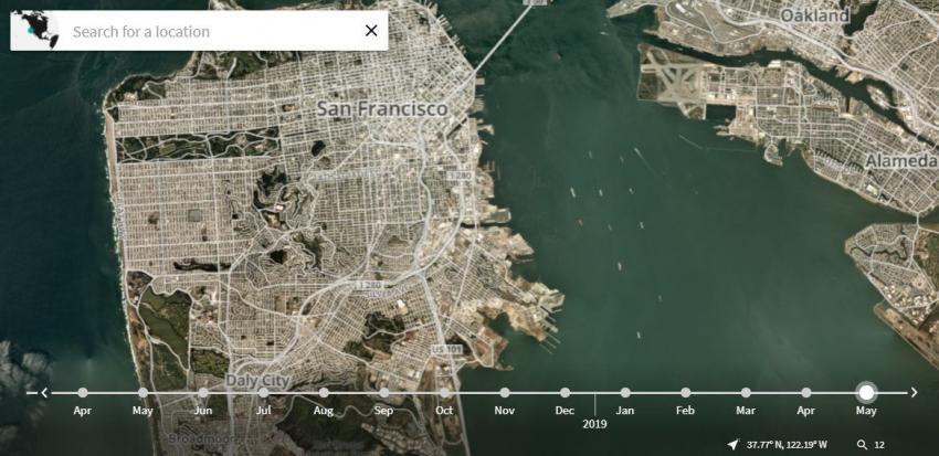google maps change satellite date