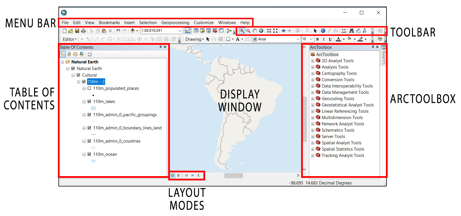 how to change layout on arcgis 10.6