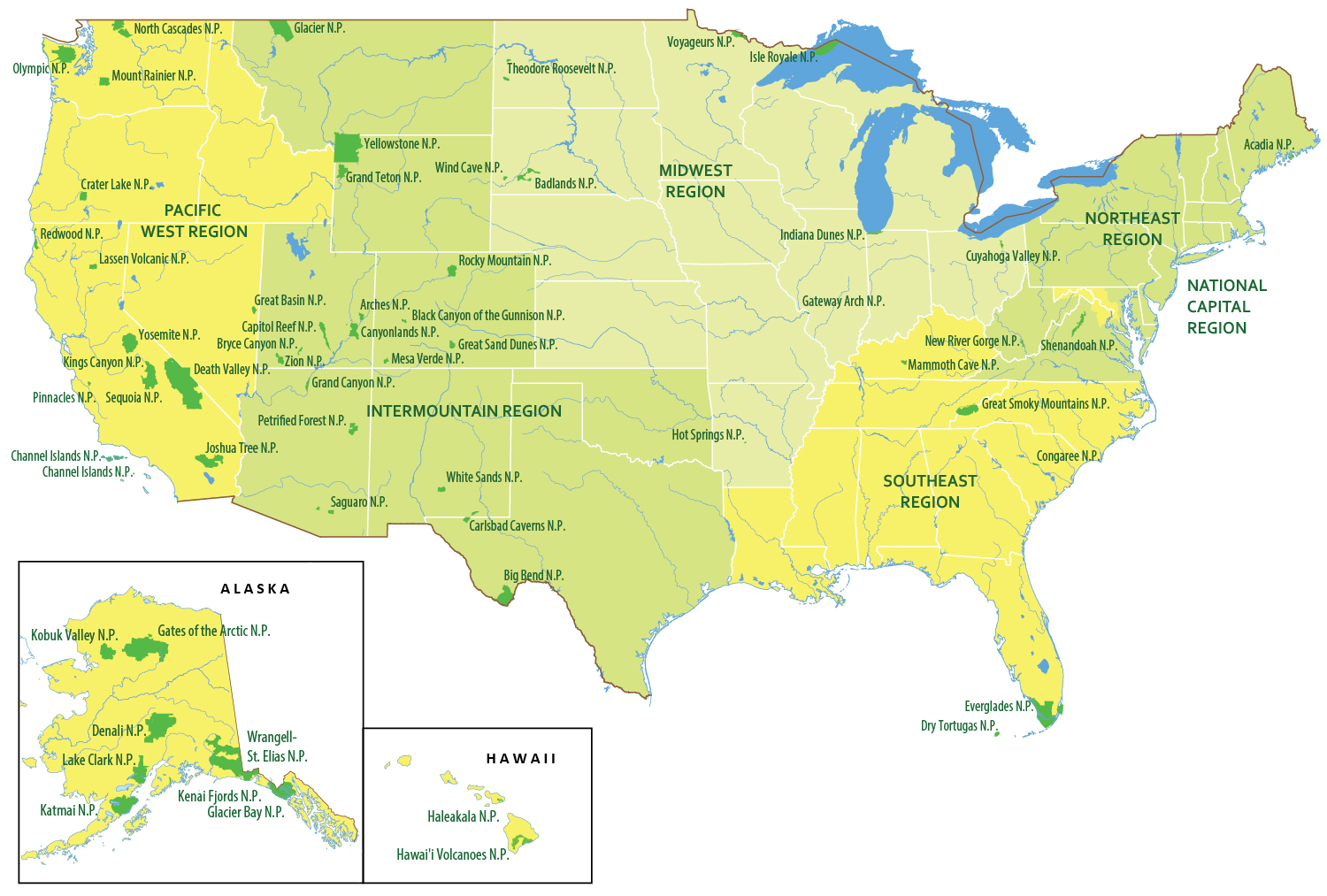 US National Parks Map - GIS Geography