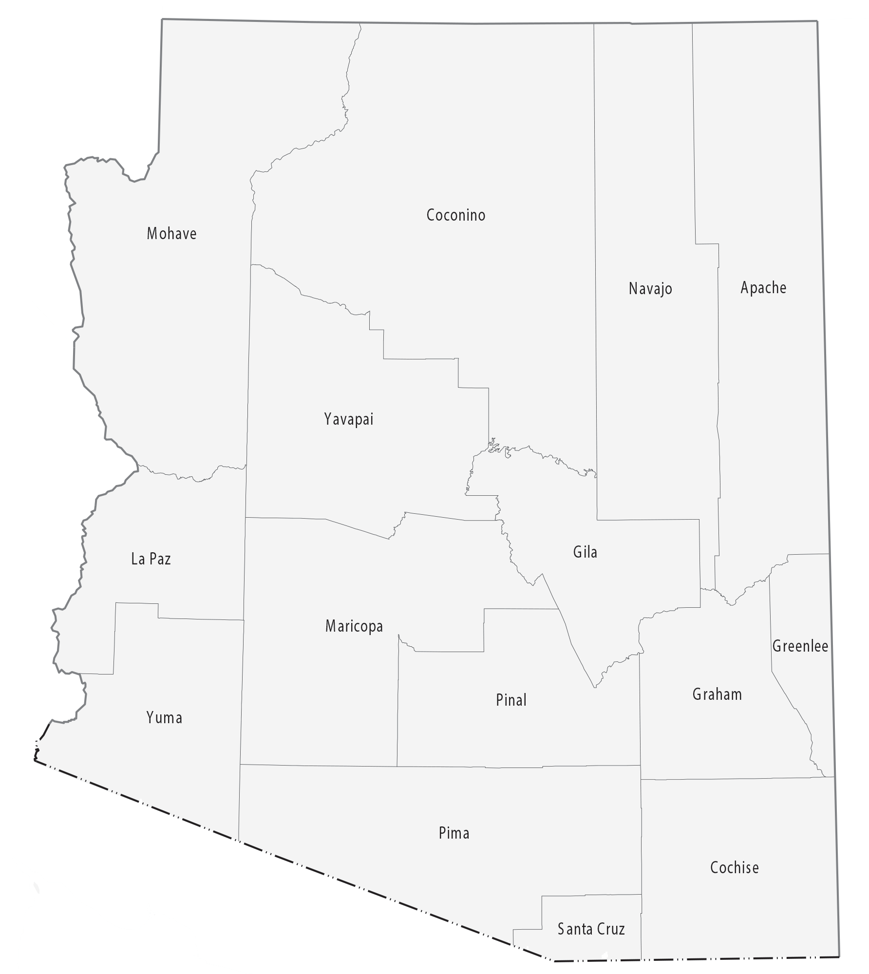 Counties In Arizona Map Verna Jennette 6308