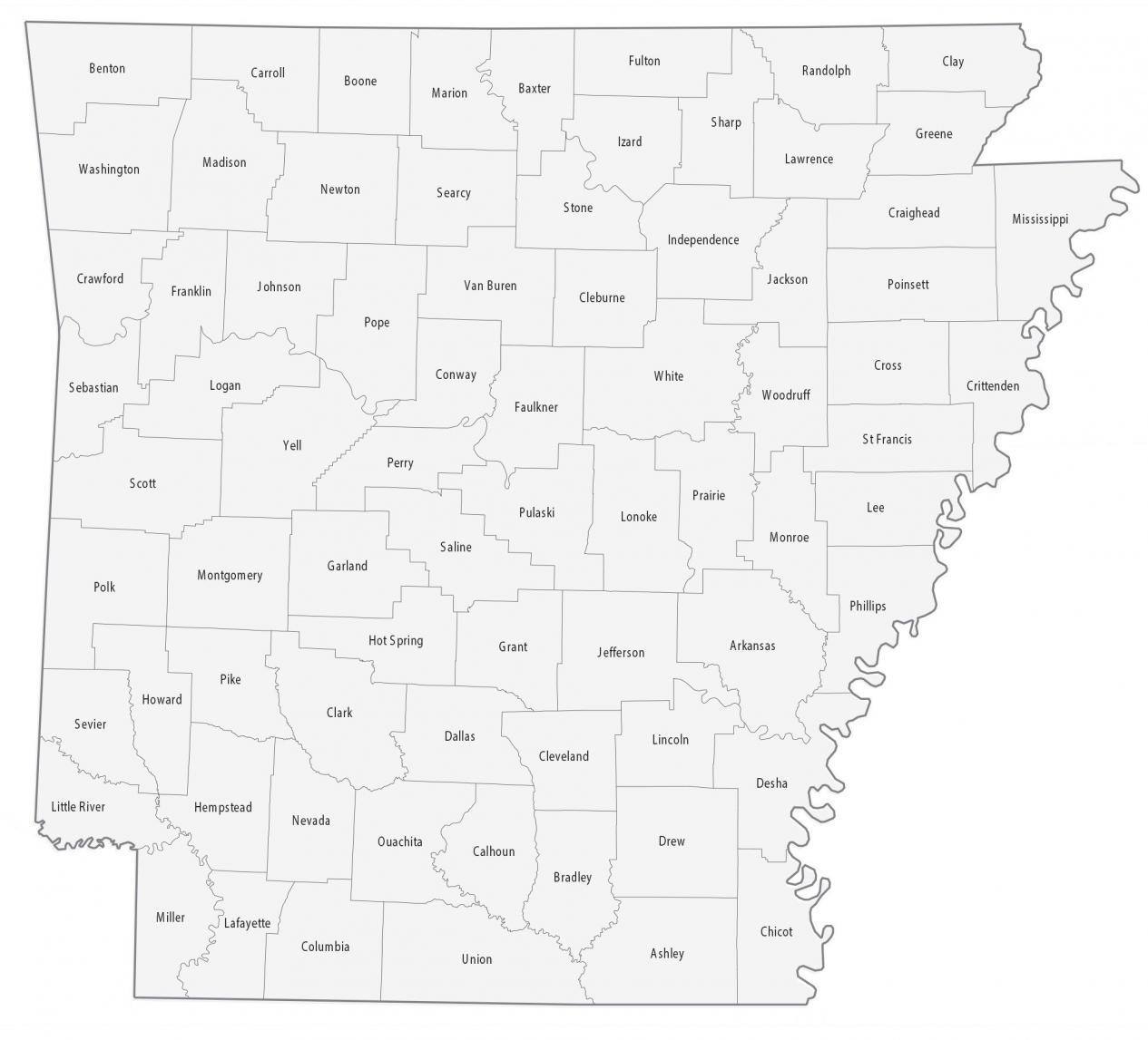 Arkansas Counties Map With Cities - Kanya Marcella