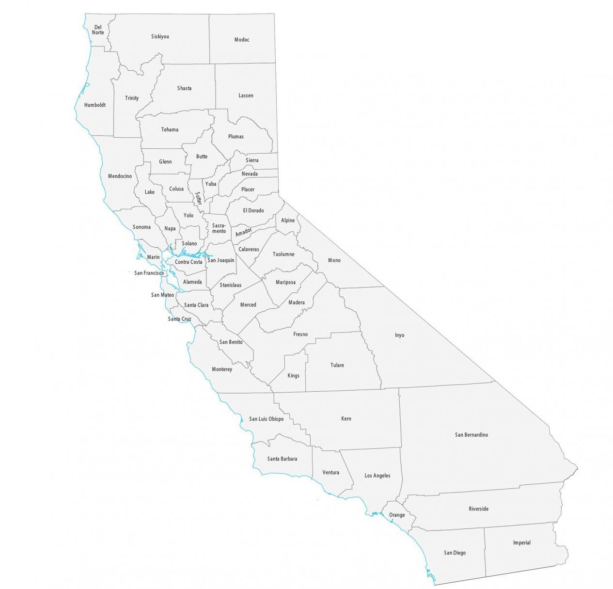 map of counties in california California County Map Gis Geography