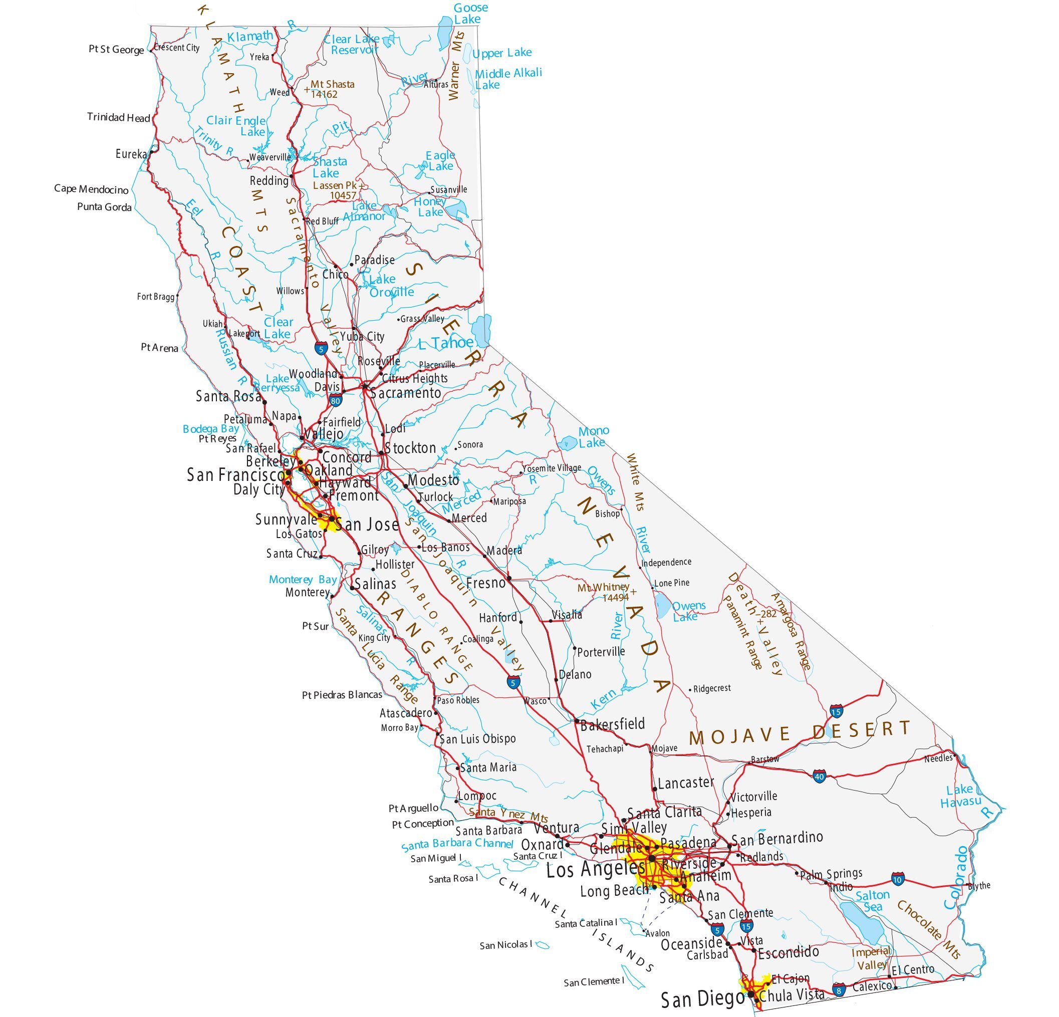 Map Of California Cities And Highways GIS Geography   California Map 