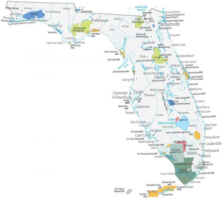 Florida State Map – Places and Landmarks