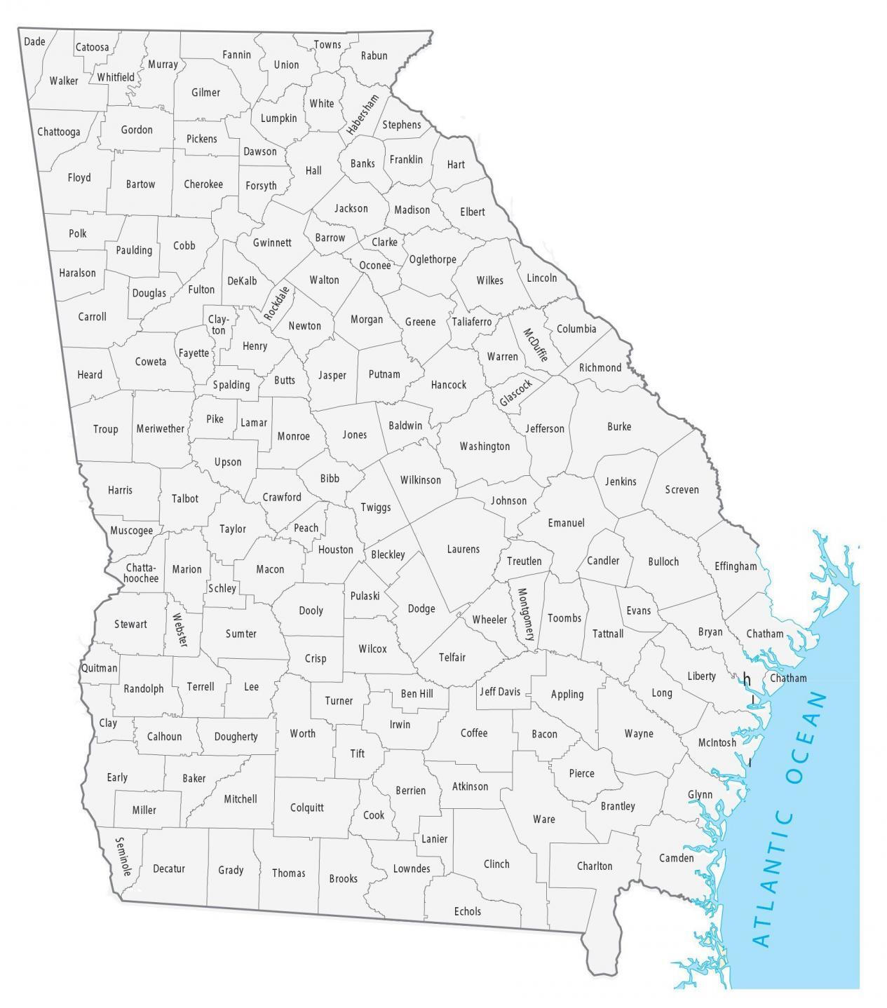 South Georgia County Map Georgia County Map - Gis Geography