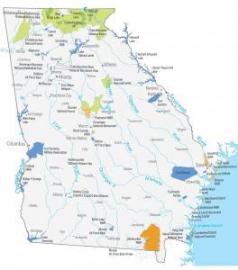Georgia State Map – Places and Landmarks