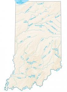 Indiana Lakes and Rivers Map