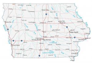 Map of Iowa – Cities and Roads