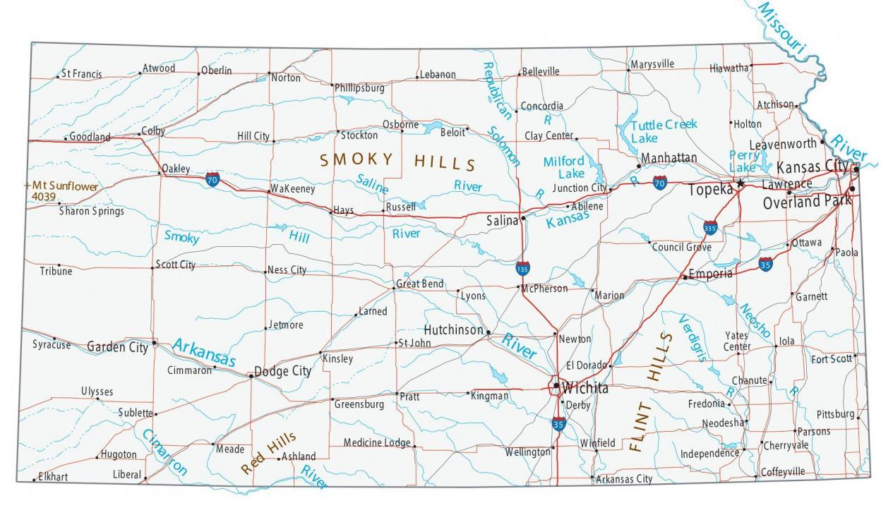 Kansas State Lakes Map My Maps   Kansas Map 1265x730 