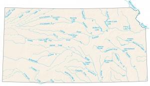 Kansas Lakes and Rivers Map