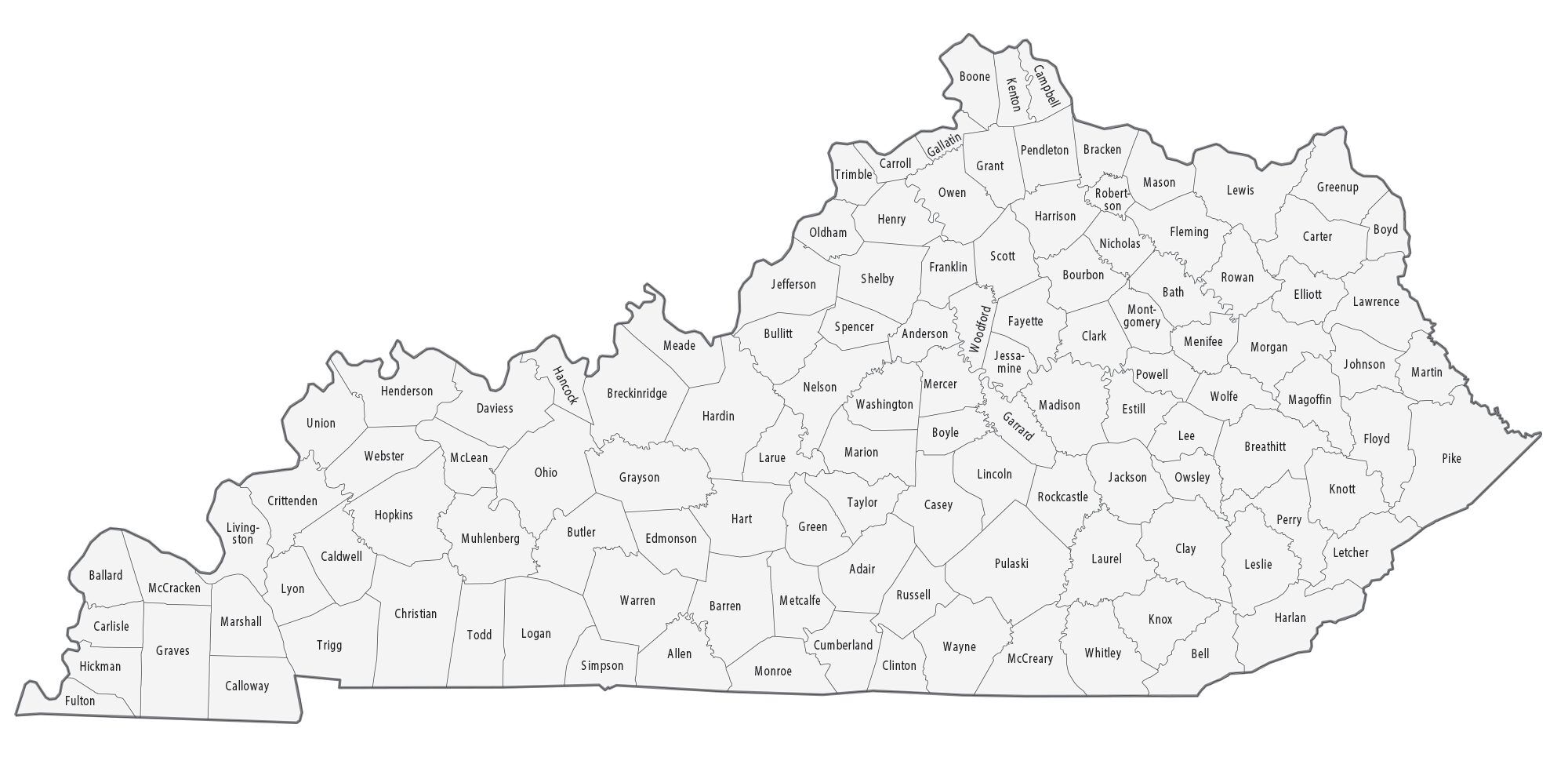 Kentucky County Map - GIS Geography.