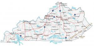 Map of Kentucky – Cities and Roads