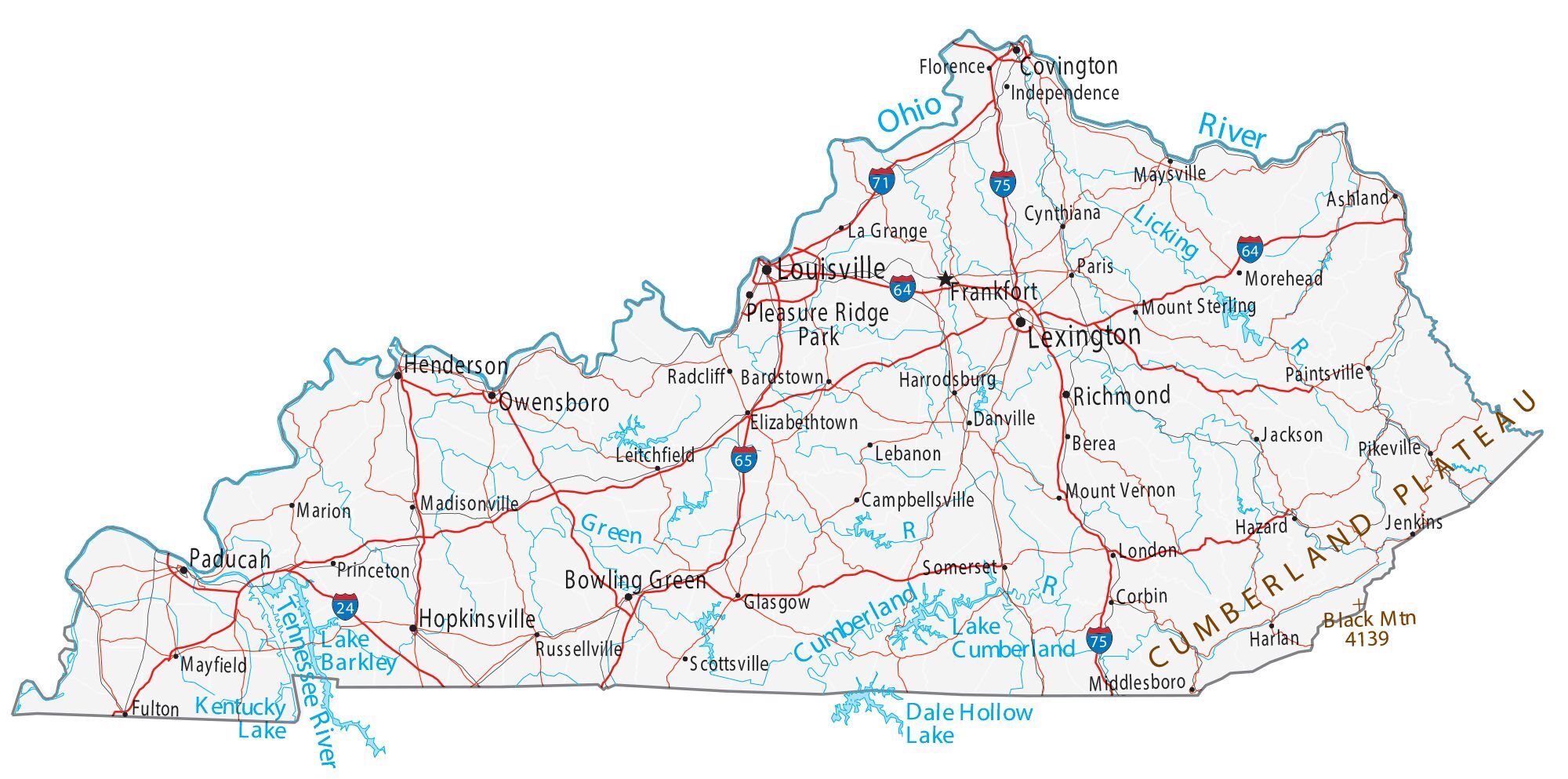 Map Of Kentucky Cities And Roads GIS Geography   Kentucky Map 