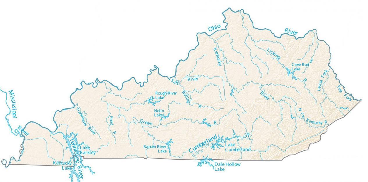 Kentucky Lakes and Rivers Map