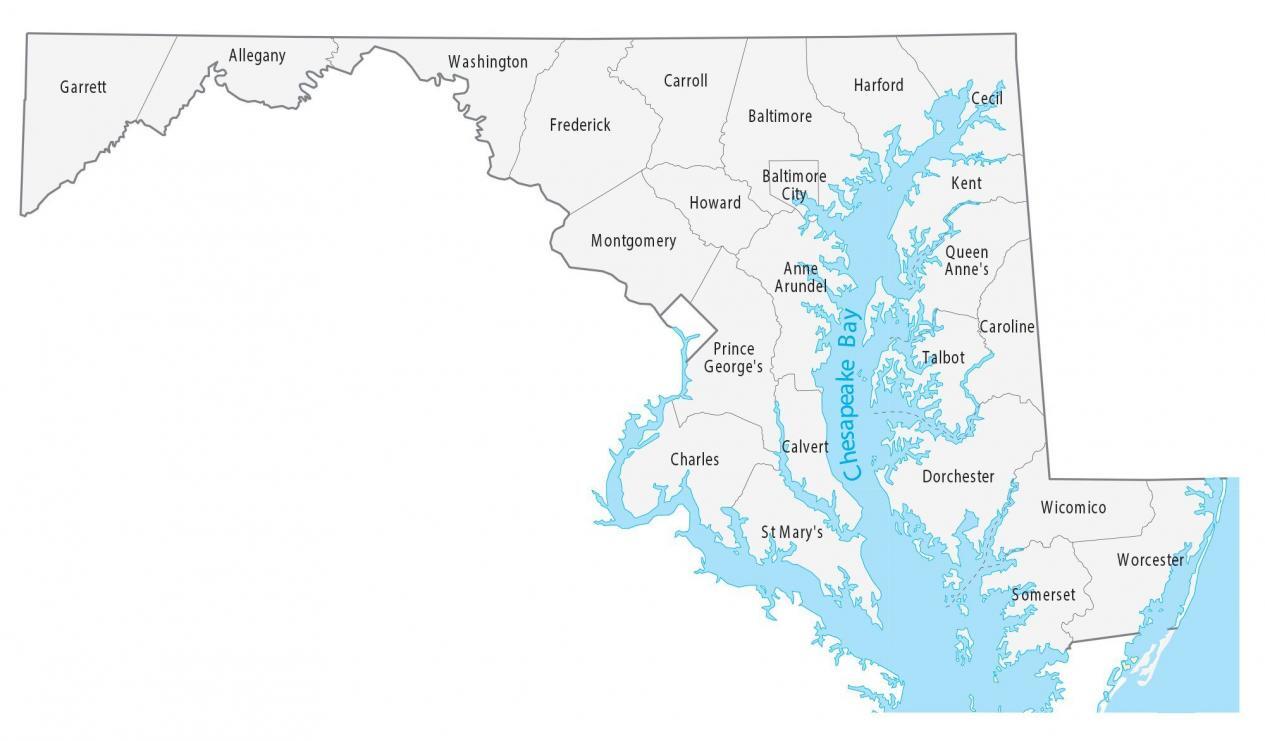 Maryland Map With Cities Maryland County Map And Independent City - Gis Geography