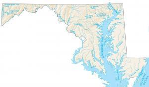 Maryland Lakes and Rivers Map