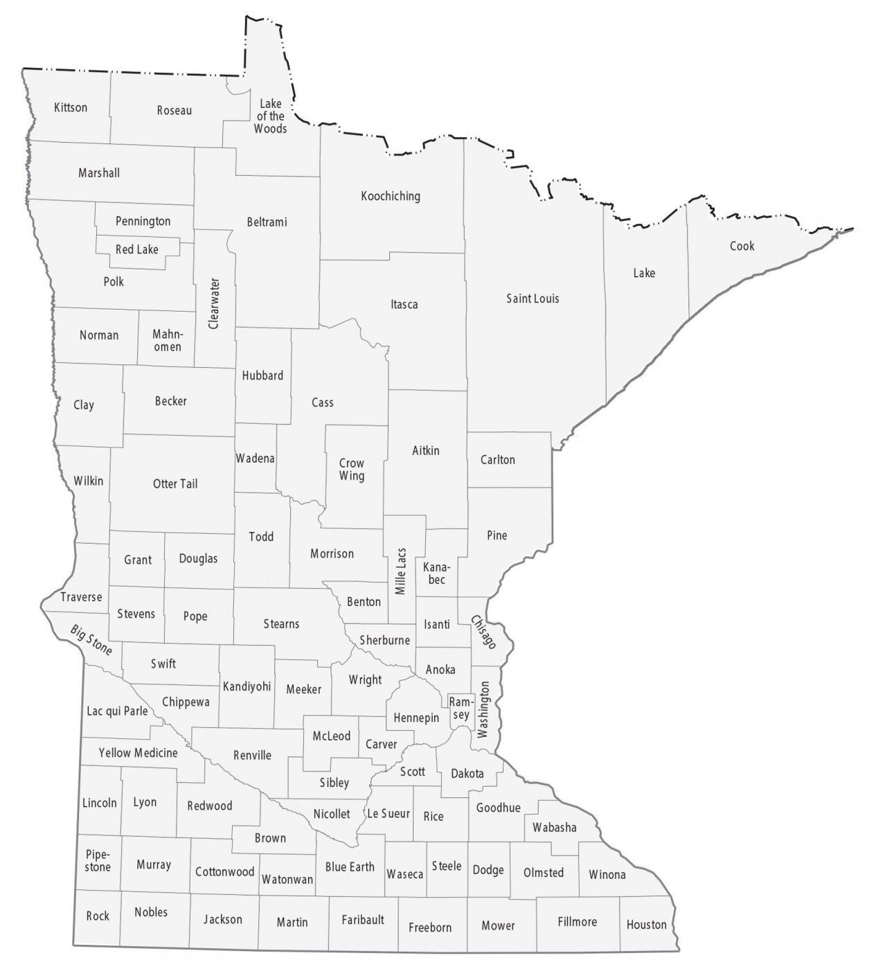 Minnesota Map With Counties And Cities Map 4250