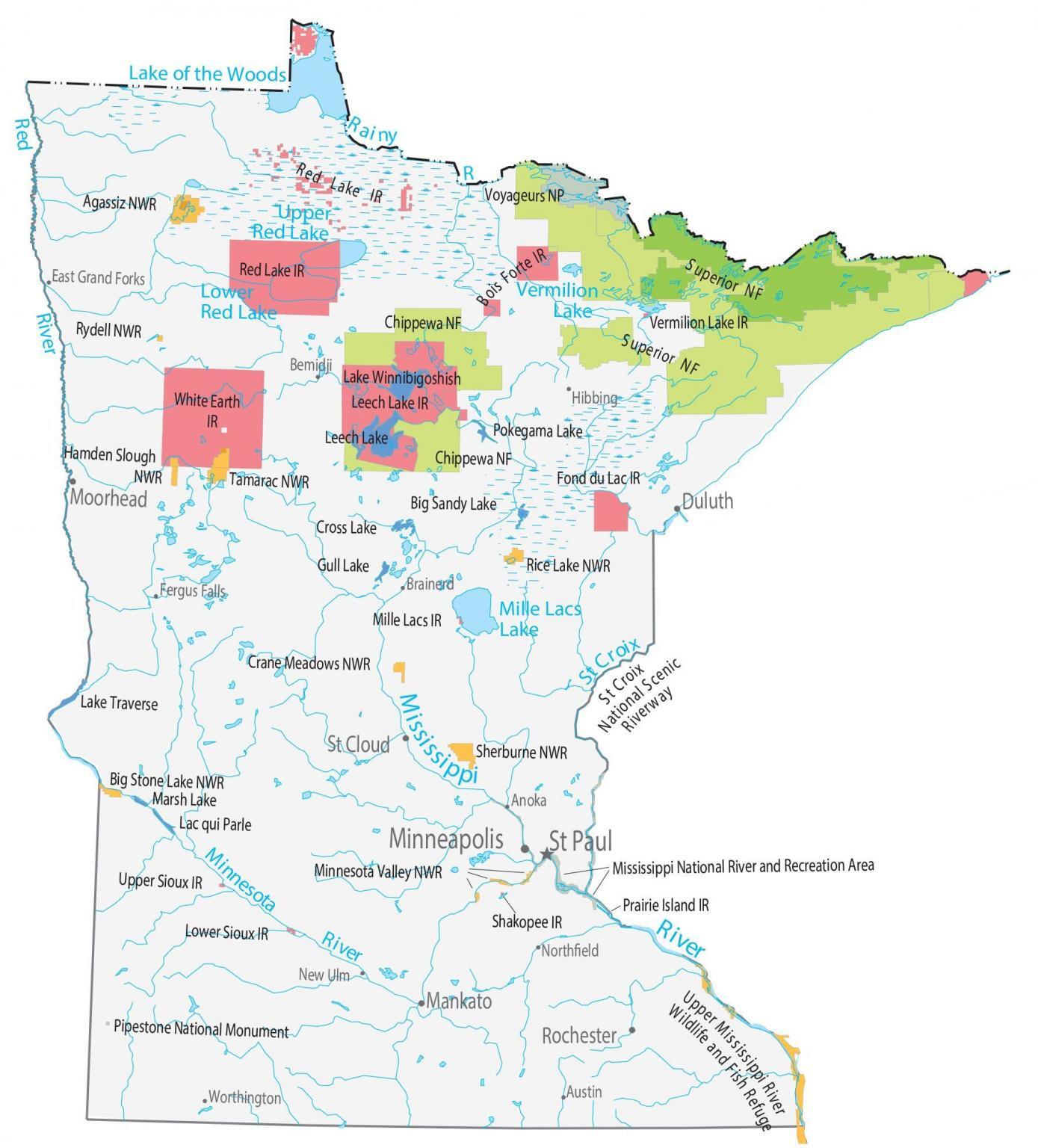 Map of Minnesota Cities and Roads GIS Geography