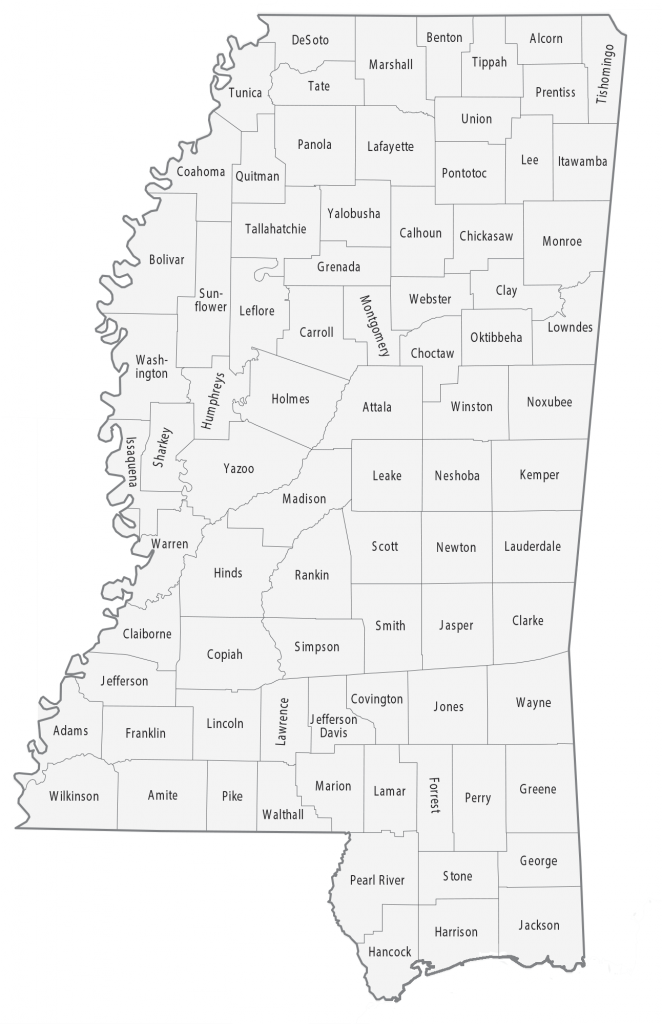 Printable Map Of Mississippi Counties Printable World Holiday