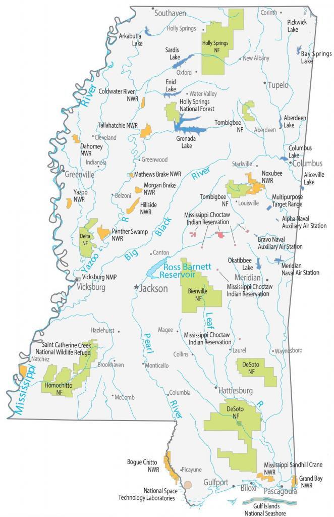 Mississippi State Map Places And Landmarks GIS Geography   Mississippi State Map 662x1024 