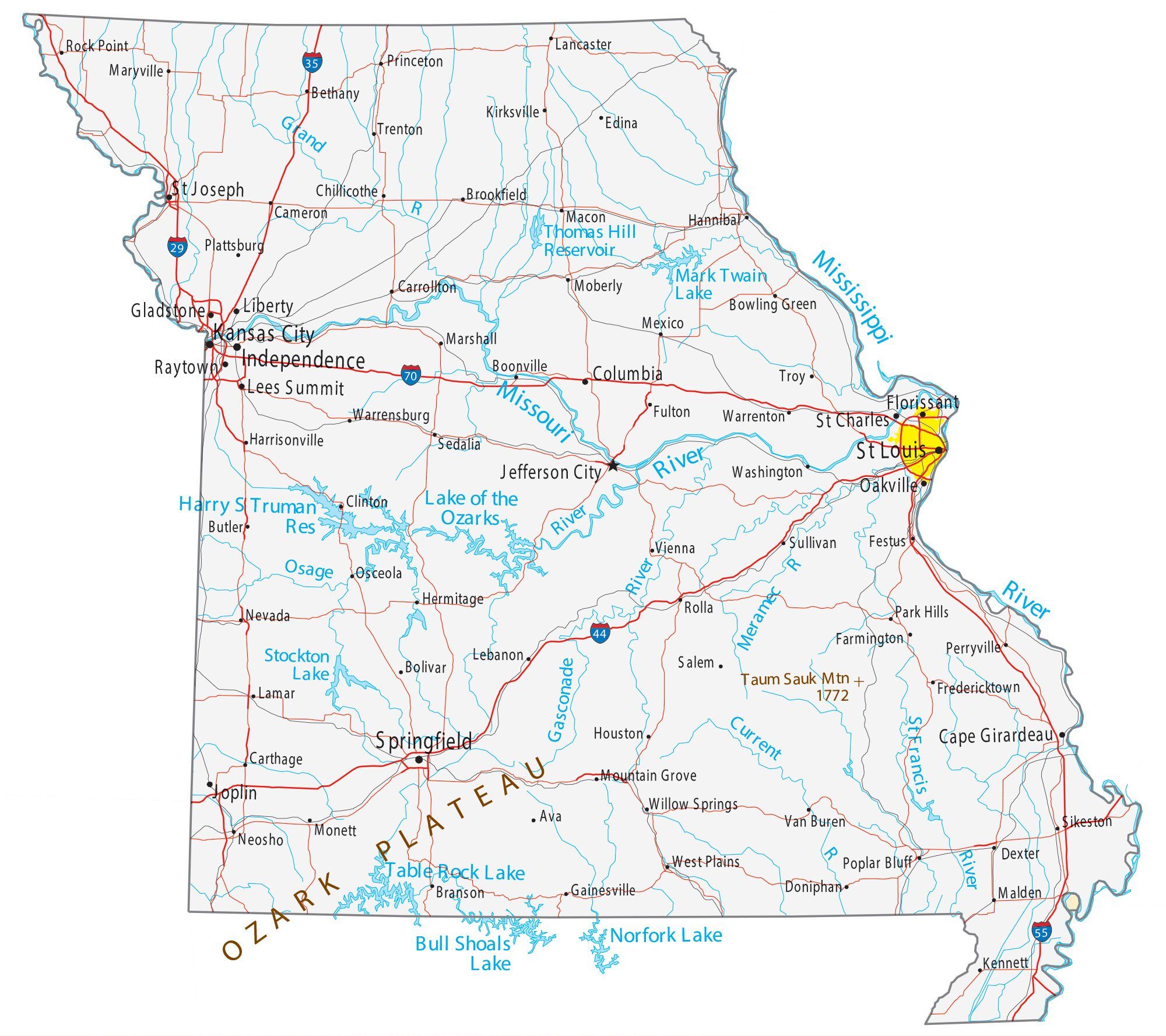 State Of Missouri Map Carolina Map