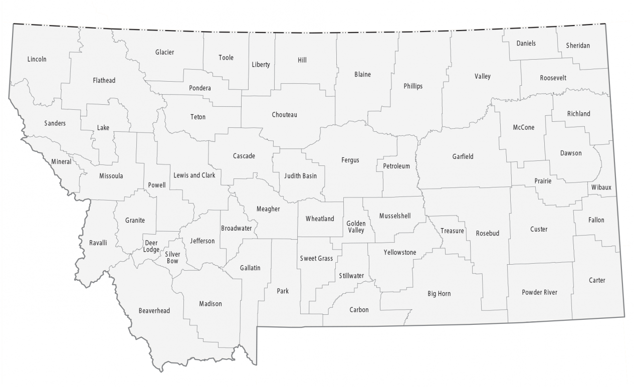 Map Of Montana Counties Montana County Map - Gis Geography