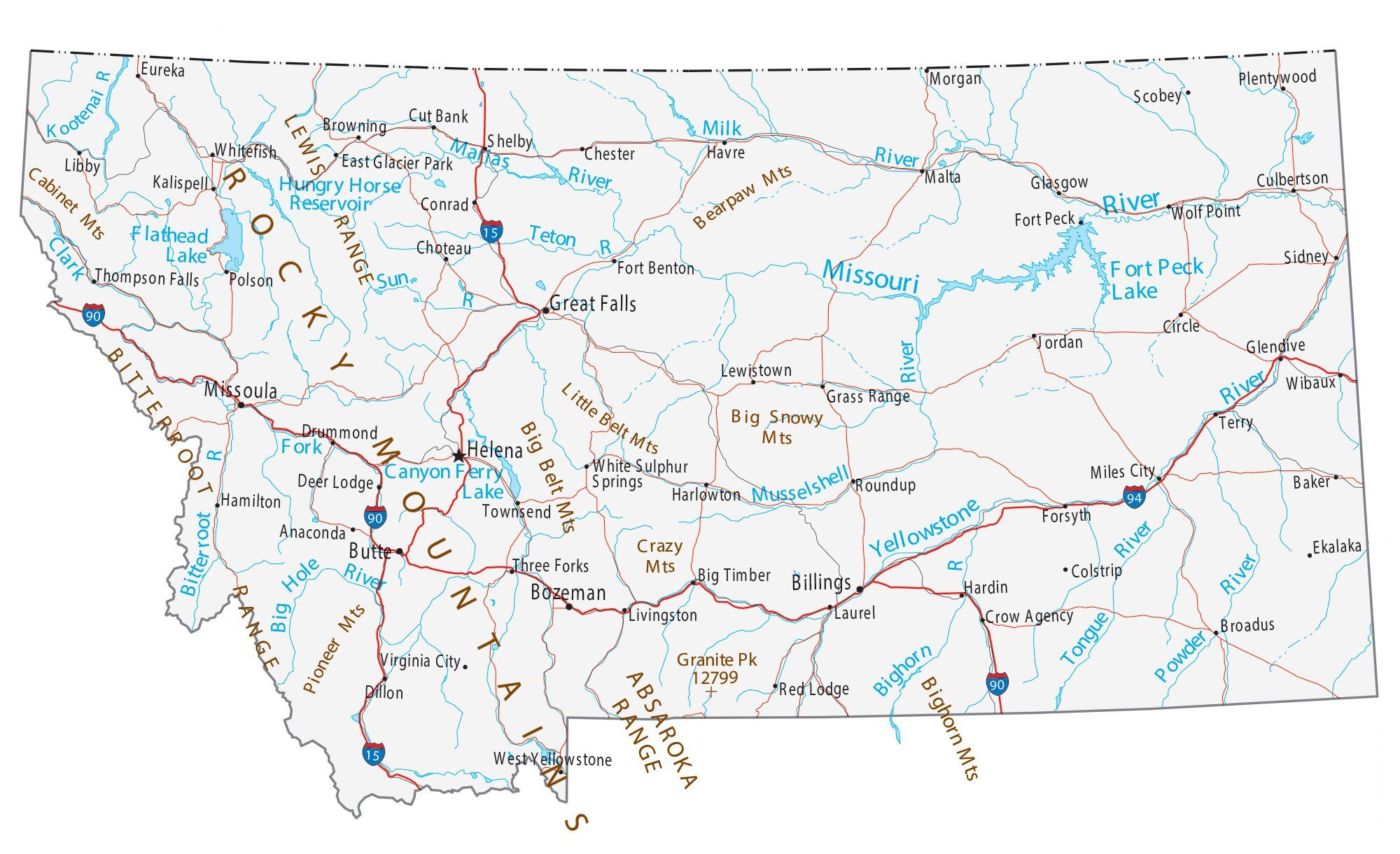 Map Of Montana Rivers And Towns Bunnie Valentia   Montana Map 