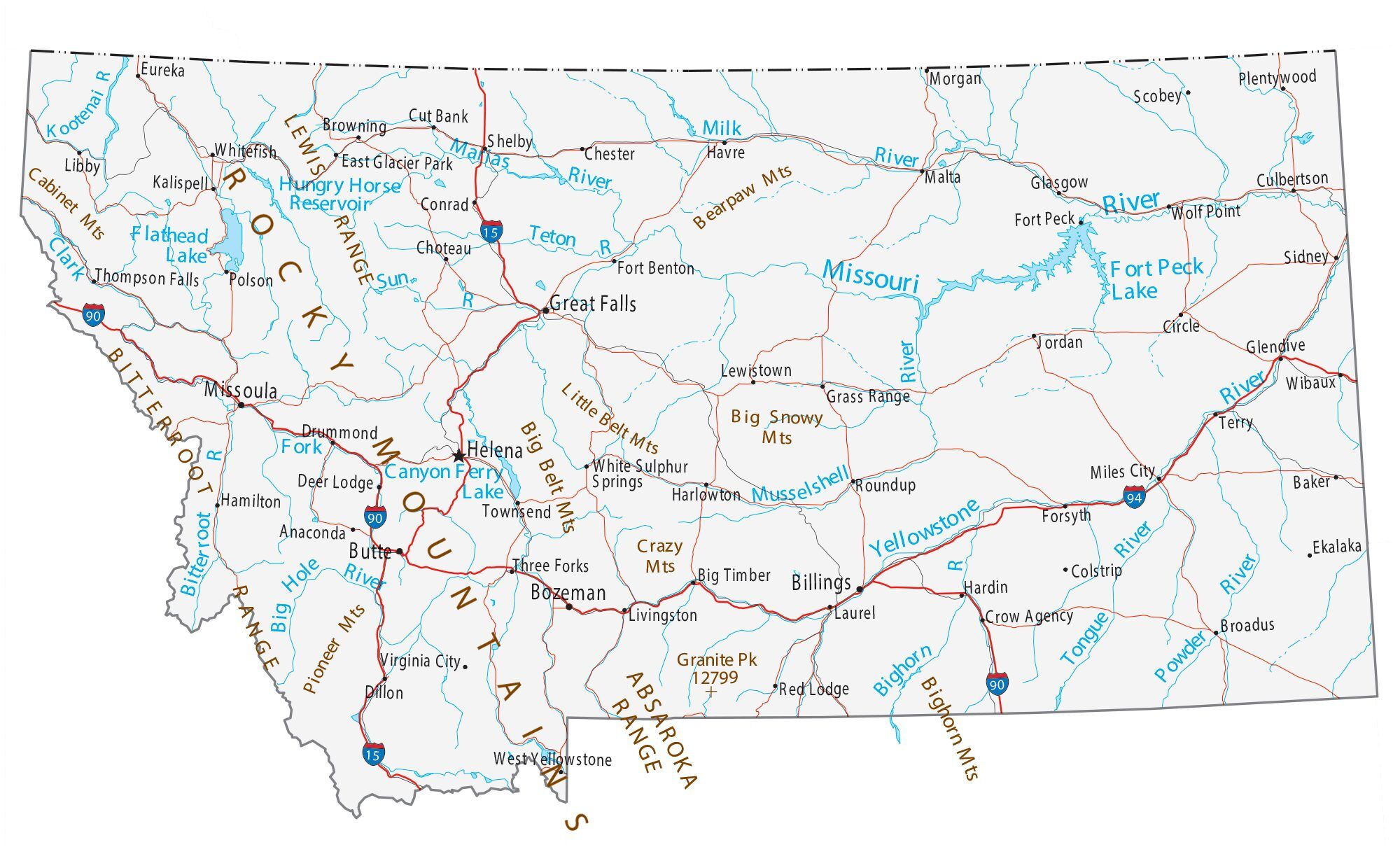 Montana County Map GIS Geography