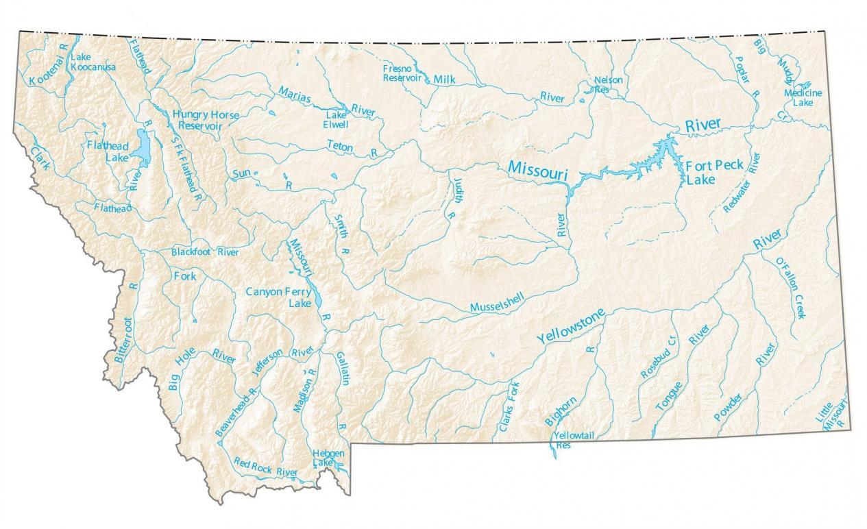 Map Of Lakes In Montana Map Of Lakes In Montana