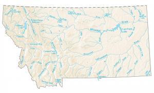 Montana Lakes and Rivers Map