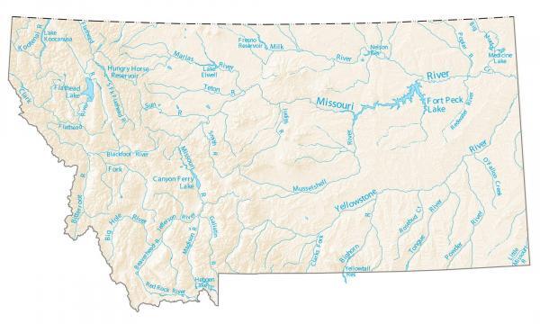 Map of Montana - Cities and Roads - GIS Geography
