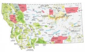Montana State Map – Places and Landmarks