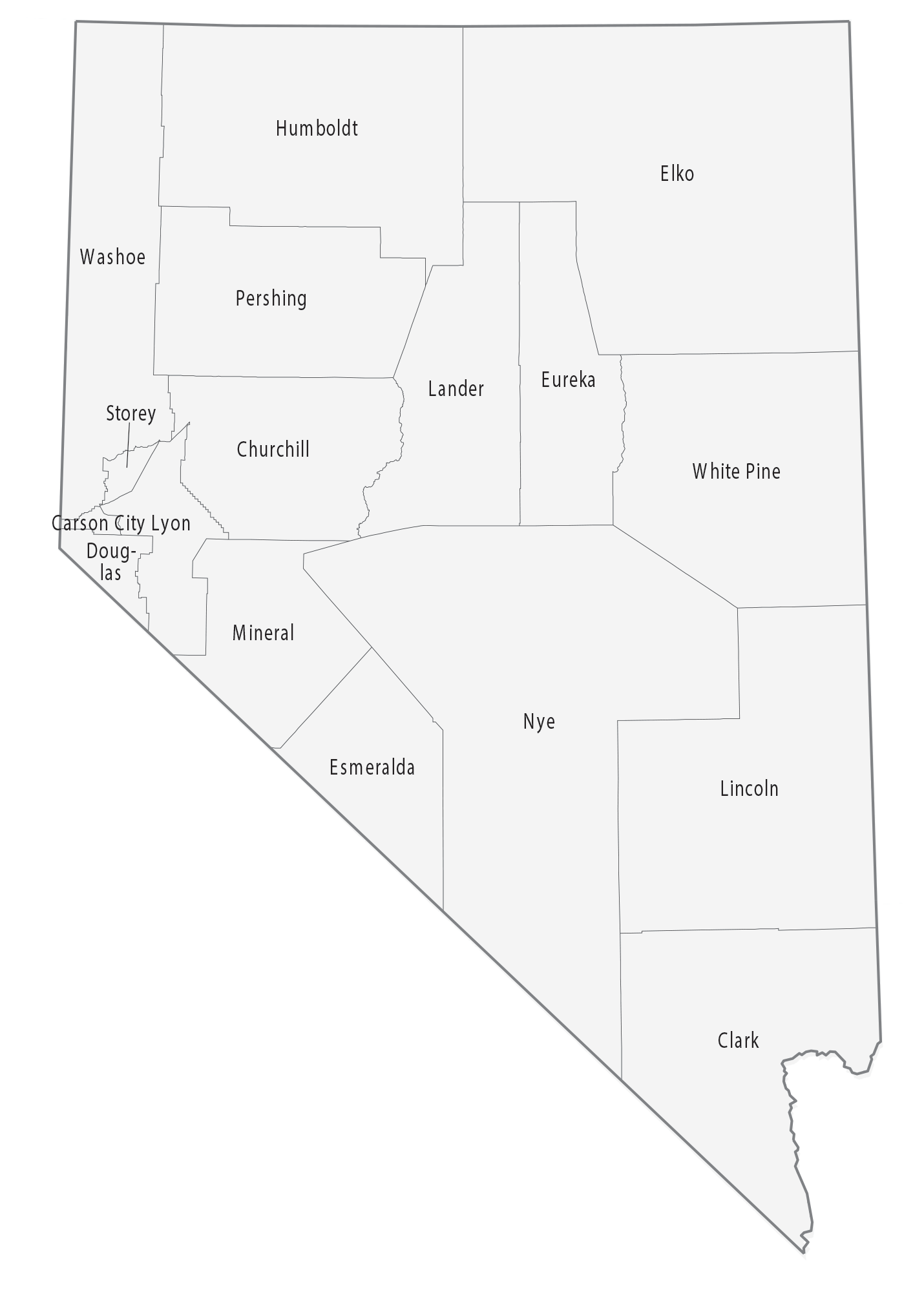 Nevada State Map With Counties - Alvina Margalit