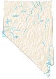 Nevada Lakes and Rivers Map