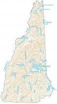 New Hampshire Lakes and Rivers Map