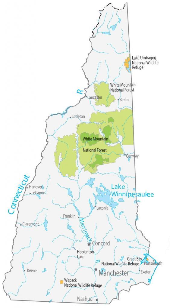 New Hampshire Interactive Property Map New Hampshire State Map - Places And Landmarks - Gis Geography