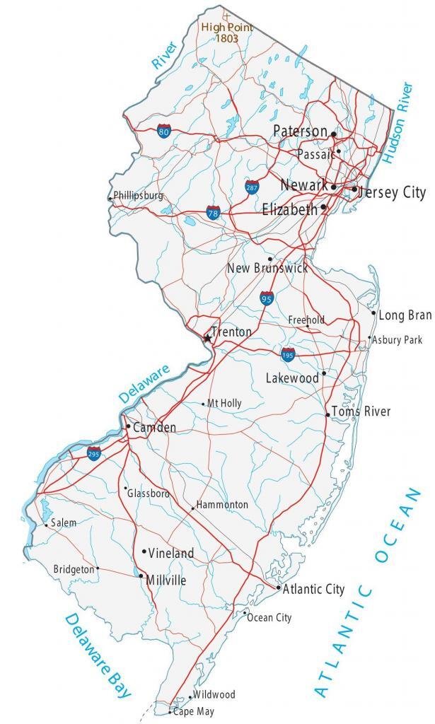 Map Of New Jersey Cities And Roads GIS Geography   New Jersey Map 615x1024 