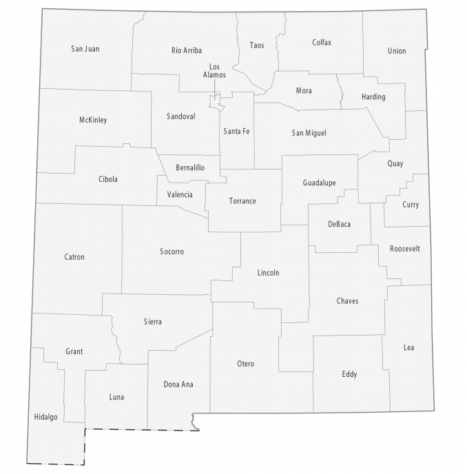 New Mexico Counties Map New Mexico County Map - Gis Geography