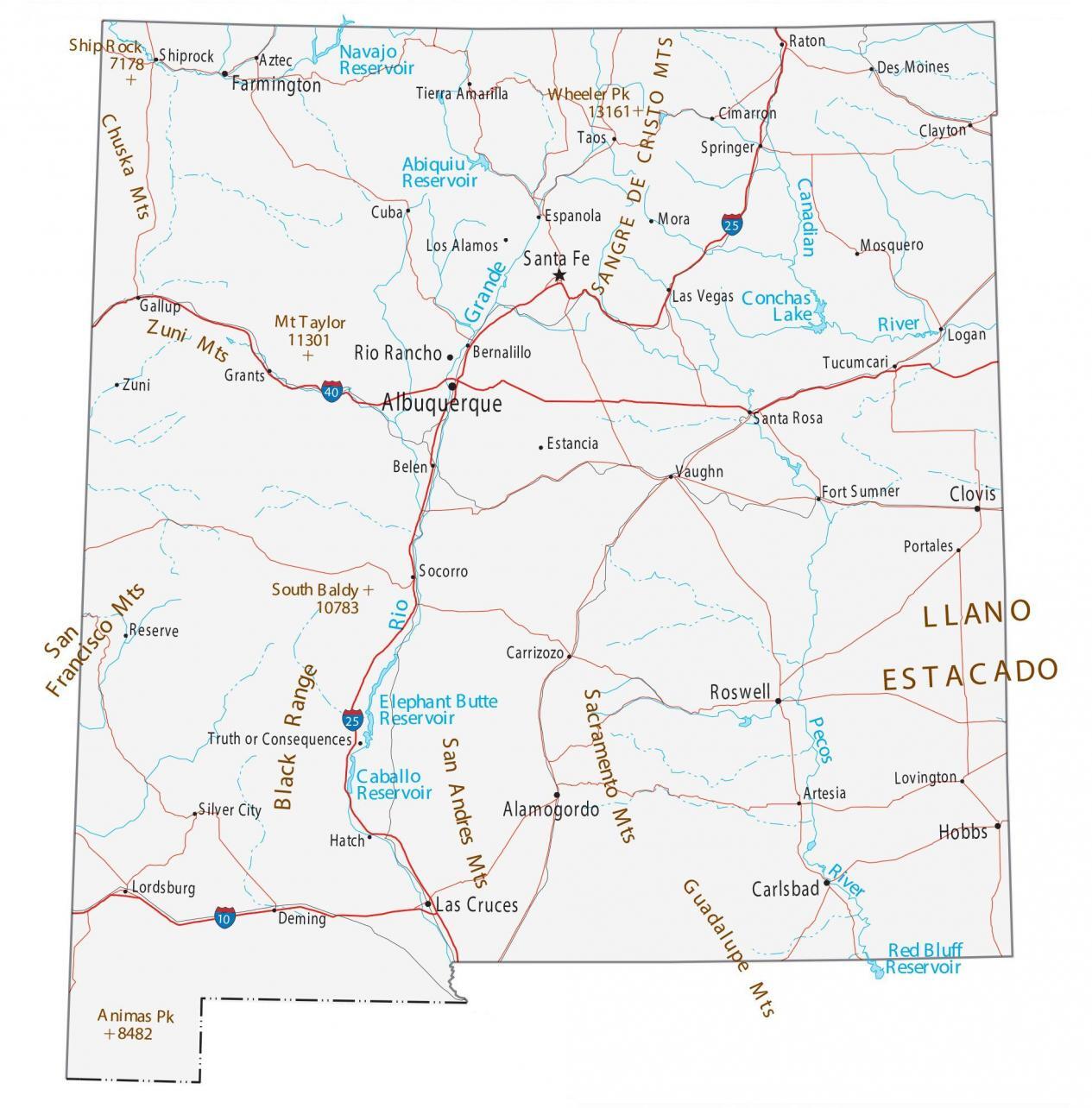 printable-new-mexico-map