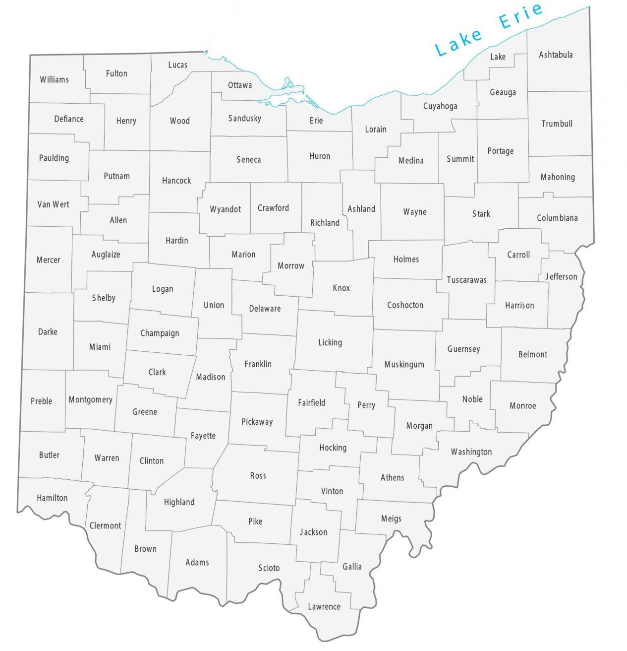 Map of Ohio - Cities and Roads - GIS Geography