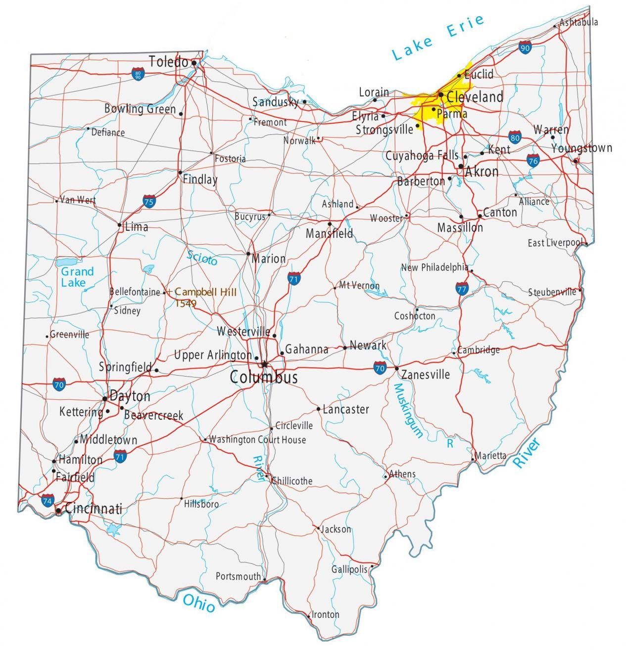 Ohio & Kentucky Road Map