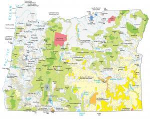 Oregon State Map – Places and Landmarks
