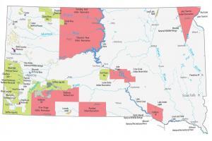 South Dakota State Map – Places and Landmarks