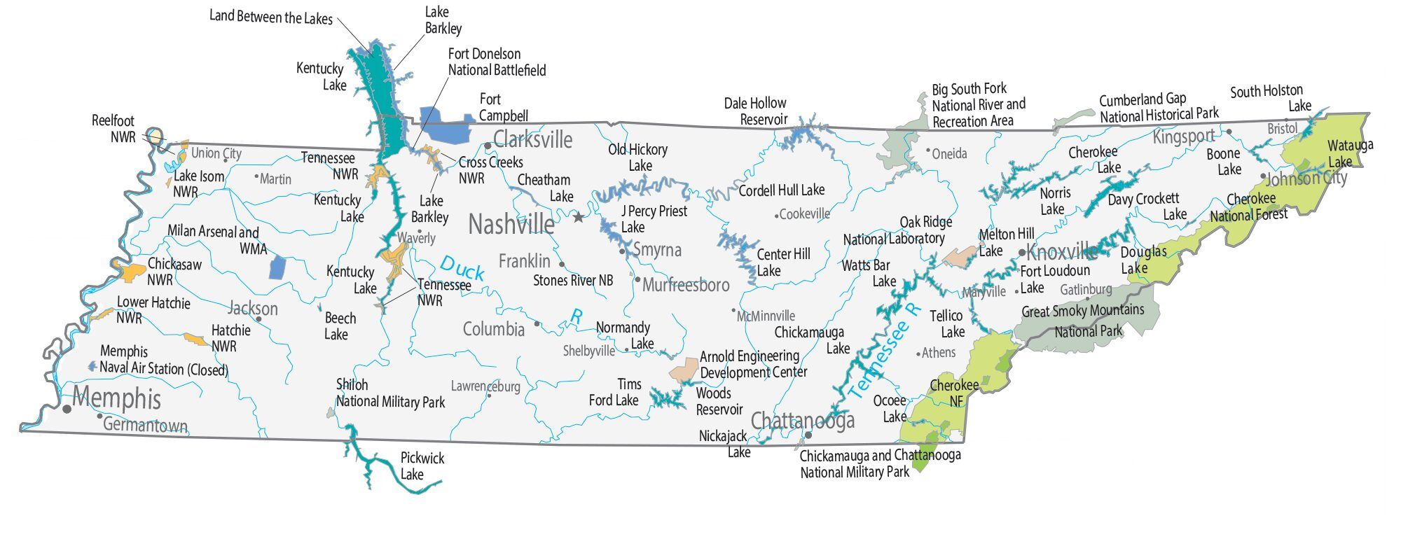 map of tennessee state Tennessee State Map Places And Landmarks Gis Geography map of tennessee state