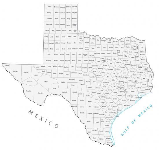Texas County Map - GIS Geography